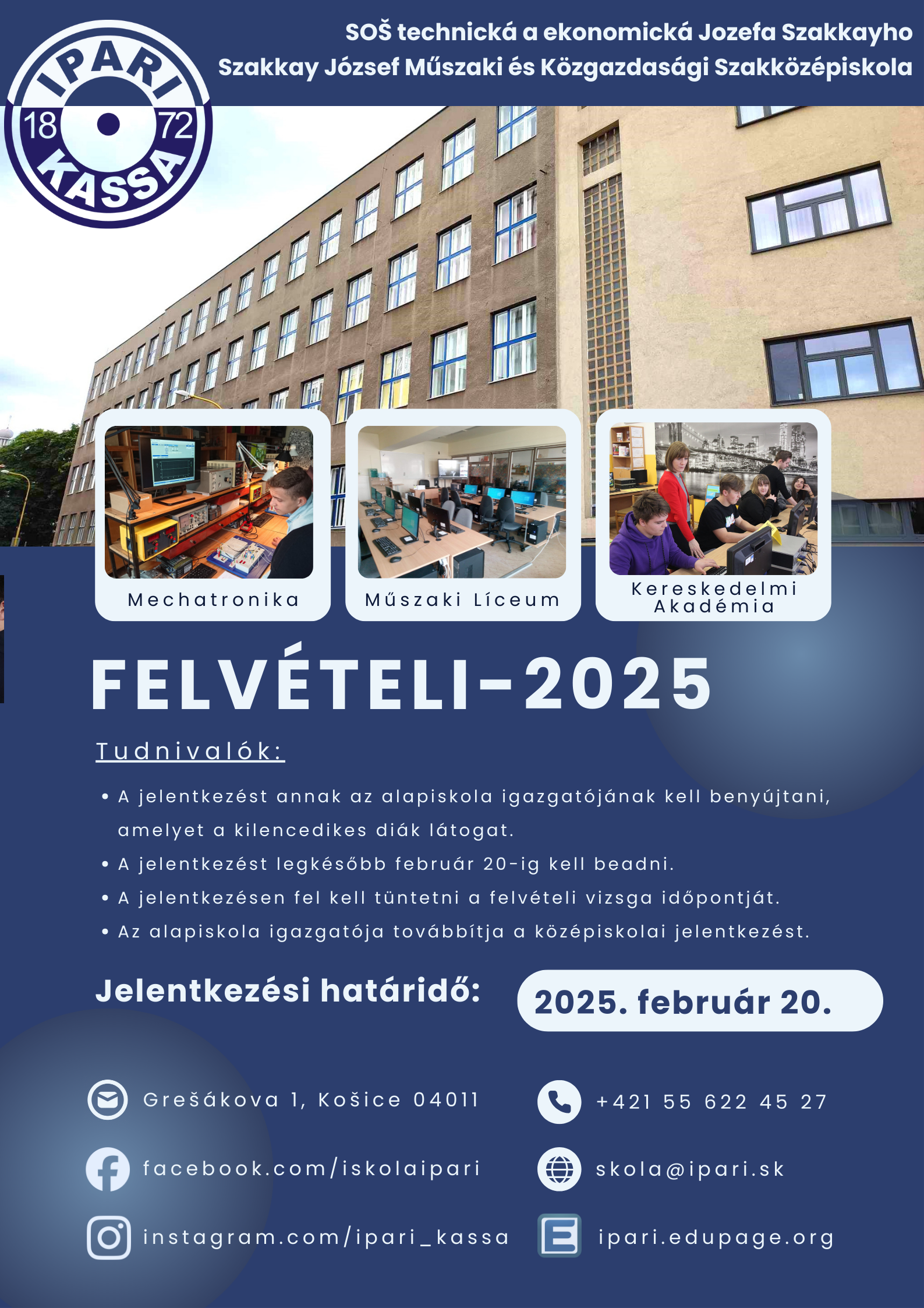 felvételi info